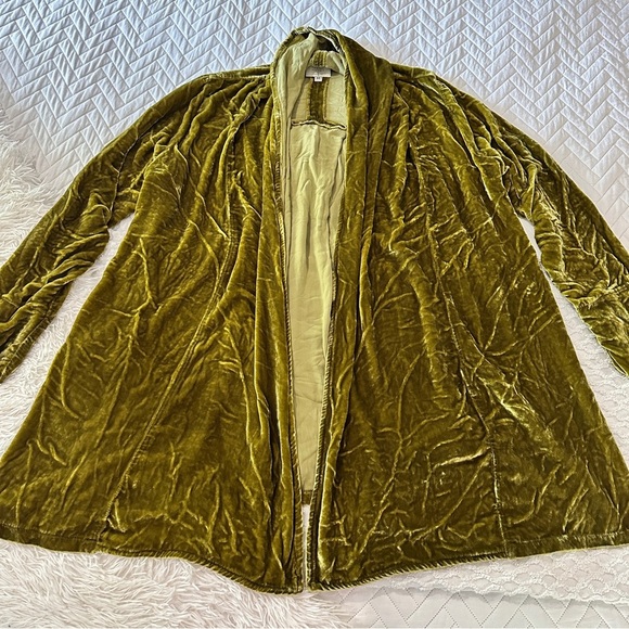Kathleen Sommers Boutique Dijon Silk Velvet Open Cardigan Medium – Quiet Luxury - Picture 12 of 16